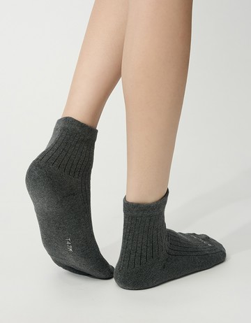 復古直線條微分子薄襪- 深灰