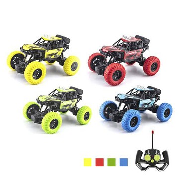 【孩子國】1:18 彈簧避震越野遙控車/越野攀爬車(附USB充電池/四色可選)