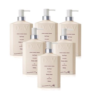 【澳洲Dr. V 】專業級配方-純淨溫和身體乳液-( 6入組-750ml/瓶)