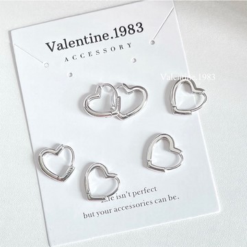 玩美飾集｜現貨&免運， S925全純銀 一對，❤️愛心耳扣 VE0021