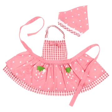 Mother garden 兒童款 圍裙 附帽子  100cm  草莓繪