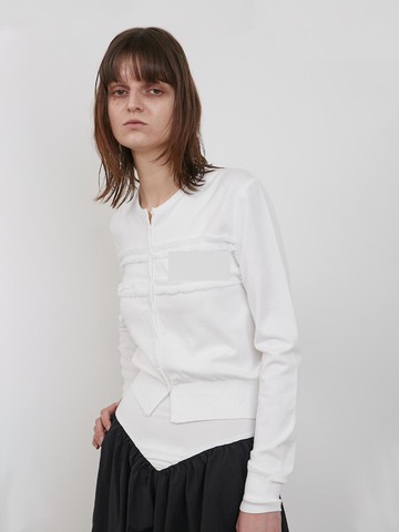 SHIRRING CARDIGAN [White]