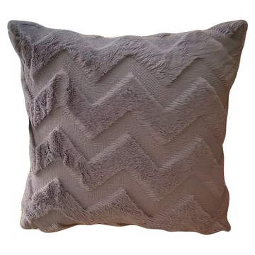 THiRTEEN 拾參家居 波西米亞波紋幾何抱枕套 絨毛  淺灰色  45 x 45cm