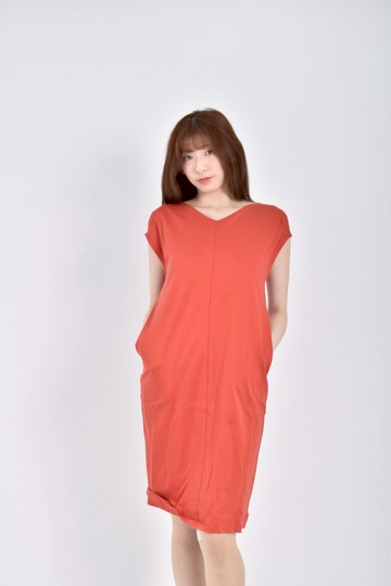 (L) fredy emue禮服V領橘色洋裝