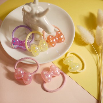 G&G多色點點蝴蝶結髮束2入組（隨機出貨）（童）