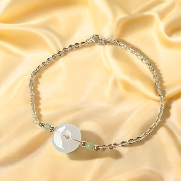 【願‧平安】冰種翡翠平安扣手鍊14K金 | 天然緬甸A貨翡翠 | 送禮