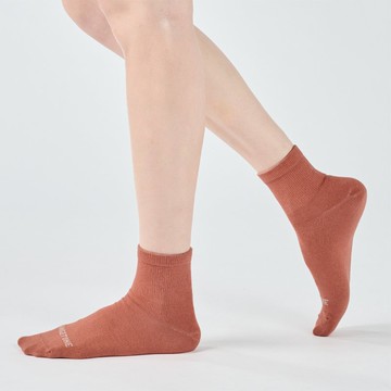 One Day 抗菌短筒襪 - 磚紅(M)