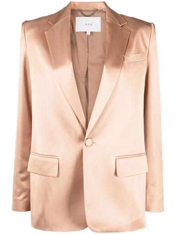 A.L.C. - single-breasted satin blazer - women - Viscose/Polyester/Cotton - 8 - Neutrals