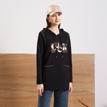 CLL巧玲瓏 好運LUCK豹紋連帽上衣 5433202