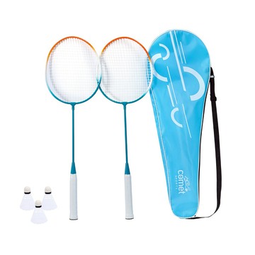 comet 羽球拍 2支 + 羽毛球 3顆 + 球拍袋  1組  藍色