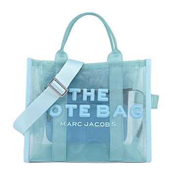 [平輸版] 【MARC JACOBS】 MESH TOTE 網紗馬卡龍兩用托特包(小/水藍)真品平輸