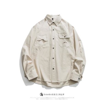 日系cityboy襯衫男長袖秋季美式潮牌情侶山系復古上衣休閑襯衣男