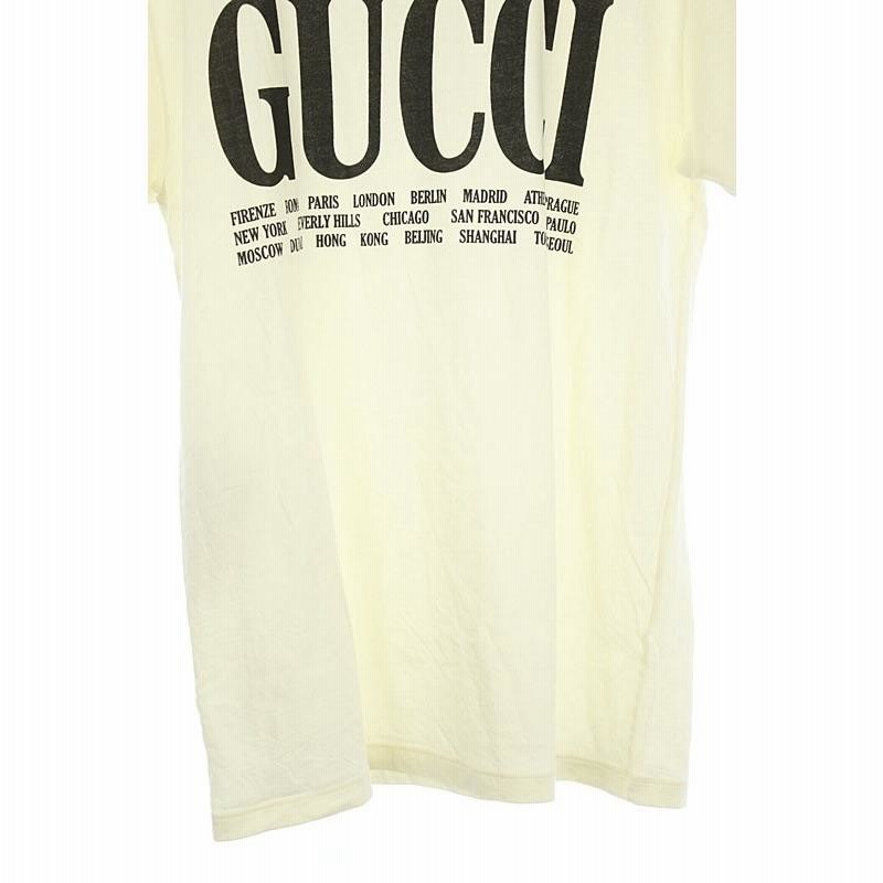 中古 グッチ GUCCI Tシャツ カットソー 半袖 プリント オーバーサイズ 
