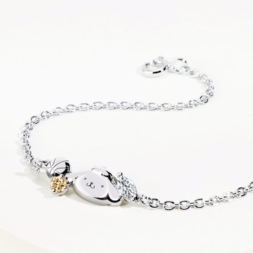 STORY故事銀飾-Sanrio學院Mix系列-Pompompurin布丁狗晶鑽純銀手鍊