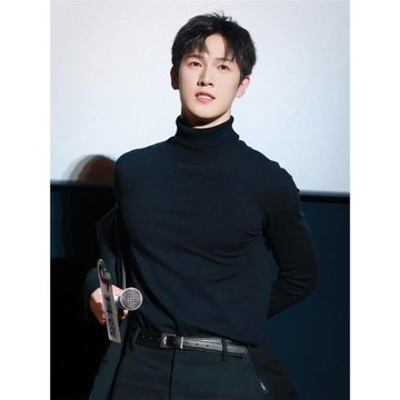 李昀銳同款韓版高領翻領羊絨毛衣男士秋冬季黑色內搭打底衫修身潮