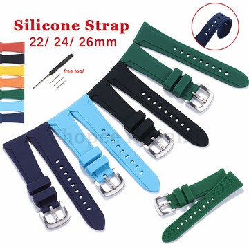 PANERAI 22 毫米 24 毫米 26 毫米通用軟矽膠錶帶適用於沛納海替換錶帶防水運動橡膠手鍊男士女士腕帶