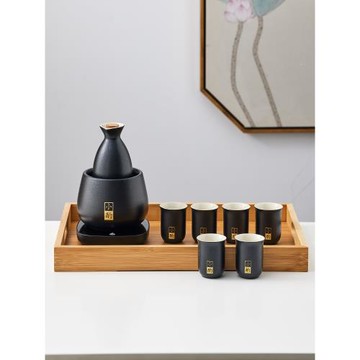 中式溫酒壺套裝家用蠟燭加熱燙酒壺酒杯中式黃酒煮酒器白酒分酒器