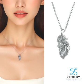 世紀白金 Pt950鉑金吊墜 羽翼之心白金吊墜