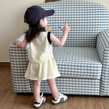 Mini baby🌷女寶寶學院風套裝夏季女童polo背心短褲裙兩件套