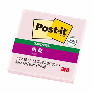 3M 狠黏 便利貼 76x76mm 12個/包 654 - 多色可選
