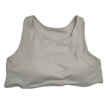 工字美背高強度瑜伽背心，象牙白 XL，78% 錦綸 22% 氨綸