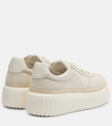 Hogan H710 H-Stripes leather and suede platform sneakers