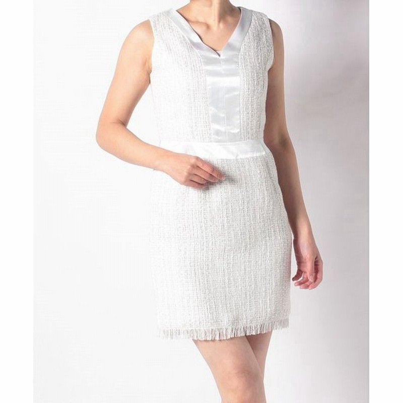 サリア サテン切り替えツイードワンピ 通販 Lineポイント最大0 5 Get Lineショッピング