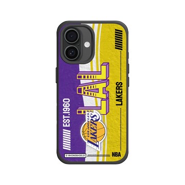 iPhone 16 SolidX 黑 - NBA - 復古球員卡-洛杉磯湖人 L.A. Lakers - Vintage Card