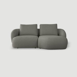 FLEXLUX Torino 布質沙發 右轉角 217cm 層次灰