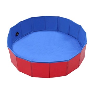 摩達客寵物 折疊式PVC防滑 通用寵物小泳池 洗澡盆/浴盆 120 x 30cm  1個  紅色 + 藍色