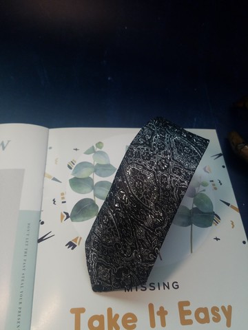 黑色銀絲真絲領帶優雅紳士風領帶