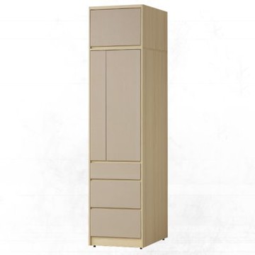 文創集 愛亞多2尺二門三抽加高衣櫃組合-60x55x230cm免組