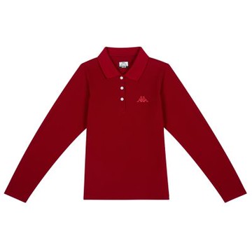 KAPPA 義大利 時尚 吸濕排汗女生 長袖POLO 酒紅 322B6GWWP1