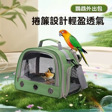 🔥鸚鵡專屬🔥鸚鵡外出包 鸚鵡透明包 高端鸚鵡背包 大型鸚鵡外出籠 鳥外出籠 花椒木站棍含食杯外出便攜鳥籠包鸚鵡包外出手提