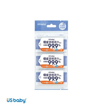 優生 99.9%抗菌酒精濕巾 迷你包 8抽3入