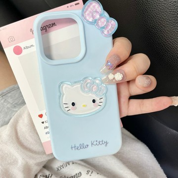 🔥臺灣出貨🔥ins高顔值KT貓蝴蝶結適用蘋果16pro手機殻iPhone15promax可愛1413
