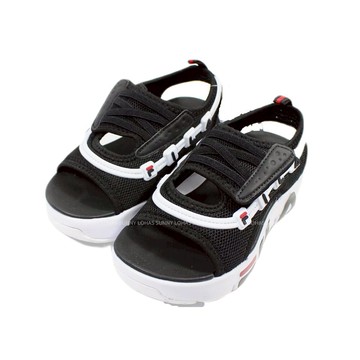 4月特價  (BX) FILA 童鞋 KIDS GGUMI 韓版 涼鞋 運動鞋 網布 魔鬼氈 3-S647U-001 黑白【陽光樂活】