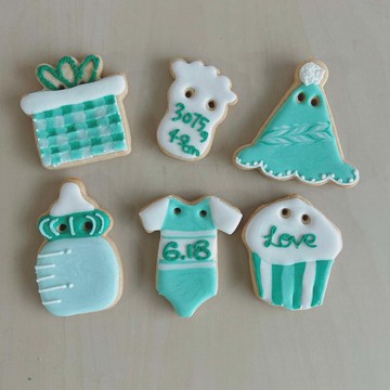 NIJI Cupcake 藍綠清新風收涎糖霜餅乾組合