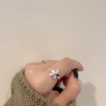 925純銀 五瓣花 胎毛母乳戒指