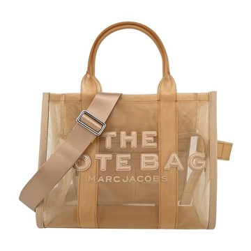 [平輸版] 【MARC JACOBS】MESH TOTE 網紗馬卡龍兩用托特包(小/駝色)真品平輸