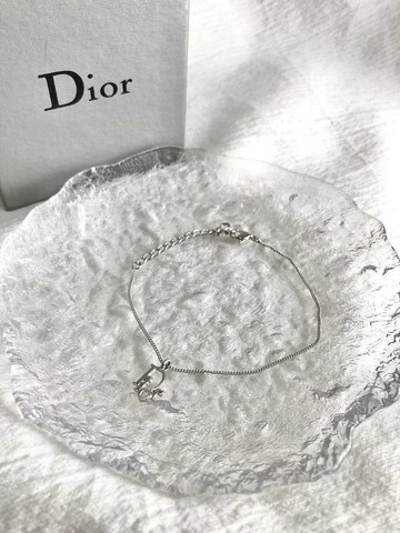 【VintageShop solo 日本直送中古包專賣店】Christian Dior 克裡斯汀迪奧 手鍊 銀色 Logo vintage 古董 dcipgd