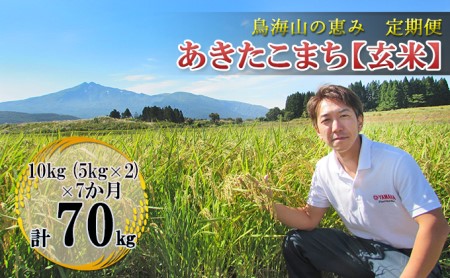 10kg×7ヶ月 鳥海山の恵み 農家直送！ あきたこまち（玄米・5kg×2袋）