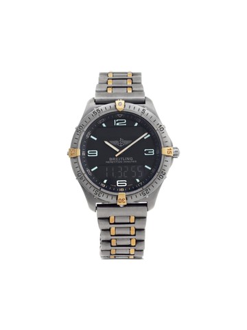 Breitling - 1998 pre-owned Aero Space 40mm - unisex - Yellow Gold/Titanium - One Size - Grey