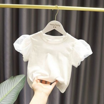 女童夏款套裝2022兒童牛仔吊帶裙泡泡袖T恤韓版洋派兩件式洋裝