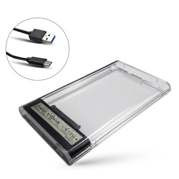 小橘生活美學 2.5吋智能數據顯示硬碟外接盒 USB3.2極速傳輸 免工具安裝 數據即時監控