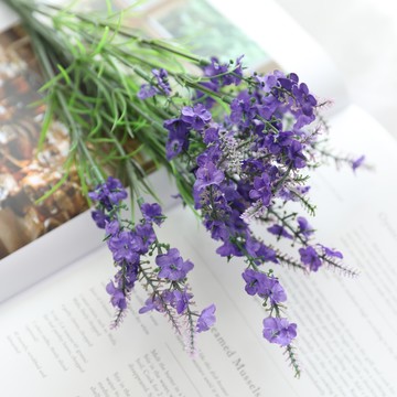 幸福村莊 人造迷迭香花 2束  1個  深紫色