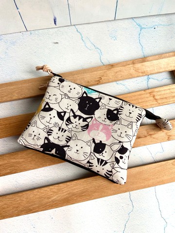 微笑貓咪五層包 日本棉布 母親節 生日 交換禮物 2種尺寸