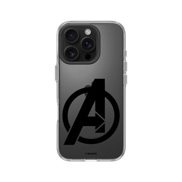 iPhone 16 Pro Clear 透明 - 迪士尼-漫威 Marvel - 漫威Logo-復仇者聯盟 黑色標誌
