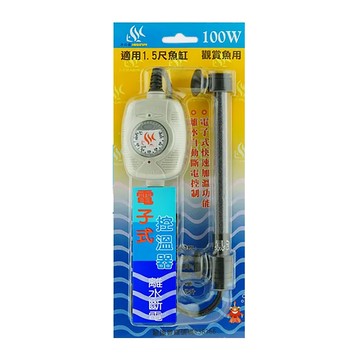 AQUAFUN 水之樂 電子式控溫器 100W 適用於1.5尺魚缸  1組  12×6×29 cm