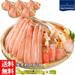 カニ かに 蟹 本ずわいがに ズワイ蟹 ズワイガニ 生 ハーフ ポーション 3kg 600g×5セット 解凍前 カット済 爪 足 肩 冷凍 かにしゃぶ カ